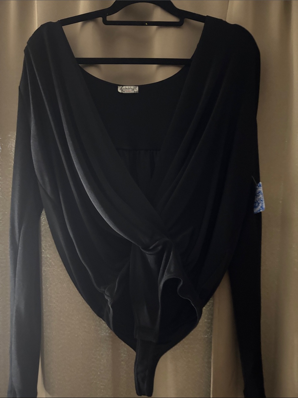 Free People Black Twist-Front Bodysuit
